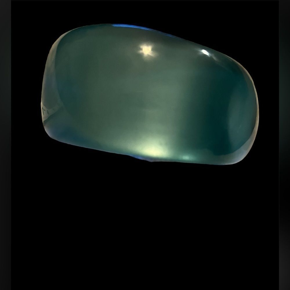 Vintage Wide & Chunky Asymmetrical Bangle Bracelet in Variegated Turquoise.